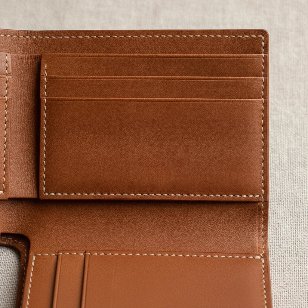 Coffret entrouvert révélant un accessoire pensé comme cadeau personnalisé pour homme